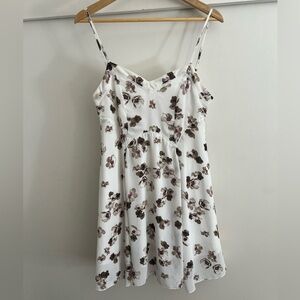 Paper crane - white floral sundress size Small
